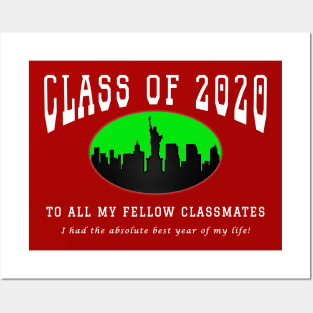 Class of 2020 - Red, Green and White Colors Posters and Art